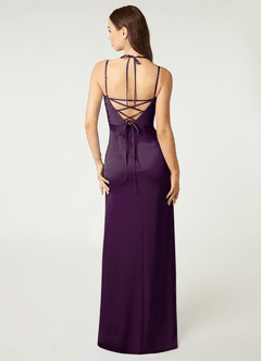 Azazie Desi Robes de demoiselle d'honneur Robe Fourreau en Satin extensible Corset dos nu Grain De Raisin image2