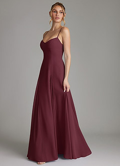 Azazie Imani Bridesmaid Dresses Cabernet A-Line Sweetheart Neckline Chiffon Dress image5
