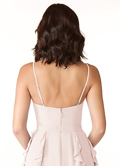 Azazie Peyton Bridesmaid Dresses Rose Petal A-Line Ruched Chiffon Dress image3
