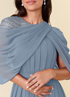 Azazie Olena Mother of the Bride Dresses Dusty Blue A-Line Sequins Chiffon Dress image5