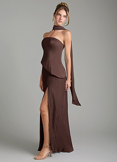 Azazie Tierney Bridesmaid Dresses Ganache A-Line Strapless Chiffon Convertible Dress image8