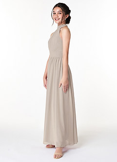 Azazie Iman Junior Frost A-Line Pleated Chiffon Dress image5