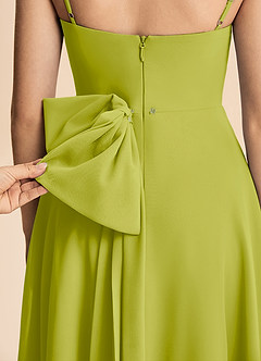 Azazie Bear Junior Lemongrass A-Line Pleated Chiffon Dress image6