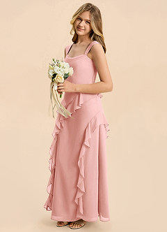 Azazie Sloane Junior Rosette A-Line Sweetheart Neckline Chiffon Dress image5