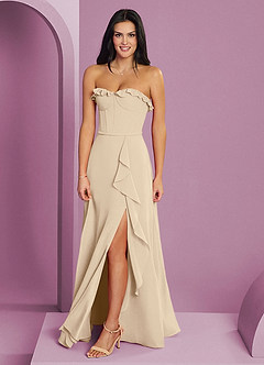 Barbie ♥ Azazie Bridesmaid Dresses Champagne A-Line Sweetheart Neckline Chiffon Dress image9
