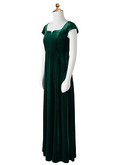 Azazie Gabi Junior Vestido de Esmeralda de terciopelo de Corte En A image10
