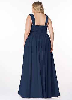 Azazie Zapheira Bridesmaid Dresses Dark Navy A-Line Ruched Chiffon Dress image8