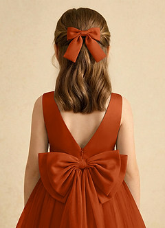 front Girls Satin Bow Hair Clip