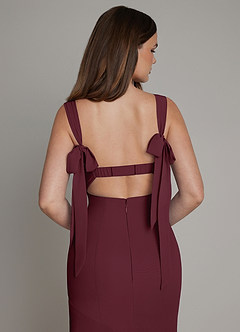Azazie Carlotta Bridesmaid Dresses Cabernet Mermaid Sweetheart Neckline Chiffon Dress image2