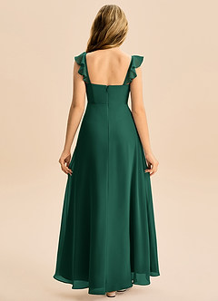 Azazie Mavie Junior Linia A Marszczony Szyfon Długość podłogi Młodsza druhna Sukienka image2