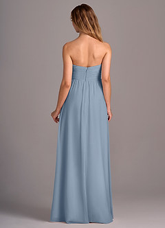 Azazie Joni Bridesmaid Dresses Dusty Blue A-Line Strapless Chiffon Convertible Dress image5