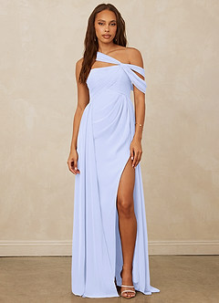 Christian Siriano Bridal for Azazie 1014 Bridesmaid Dresses Lavender A-Line Off the Shoulder Chiffon Dress image4