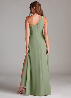 Azazie Brooke Bridesmaid Dresses Pistachio A-Line One Shoulder Chiffon Dress image7