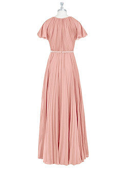Azazie Kara Bescheidene Brautjungfernkleider A-Linie Plissee Chiffon Bodenlänge Kleid image8