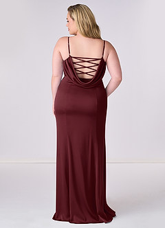 Barbie ♥ Azazie Bridesmaid Dresses Cabernet Mermaid Corset Stretch Satin Dress image7