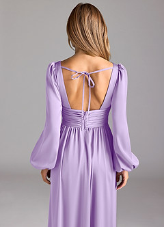 Azazie Norah Bridesmaid Dresses Lilac A-Line Stretch Satin Dress image6