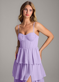 Azazie Alanna Bridesmaid Dresses Lilac A-Line Sweetheart Neckline Chiffon Dress image2