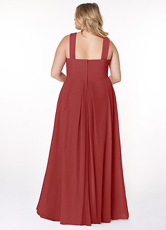 Azazie Kaleigh Bridesmaid Dresses Rust A-Line Pleated Chiffon Dress image8