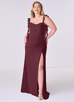 Barbie ♥ Azazie Bridesmaid Dresses Cabernet Mermaid Corset Chiffon Dress image7