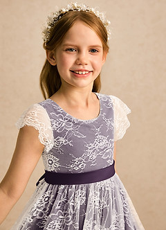 Azazie Maisie Flower Girl Klänningar Klänning A-linje i Spets image7