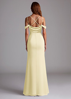Azazie Callan Bridesmaid Dresses Lemon Sorbet Mermaid Pleated Chiffon Convertible Dress image2