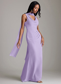 Azazie Linelle Bridesmaid Dresses Lilac Mermaid Pleated Chiffon Dress image8