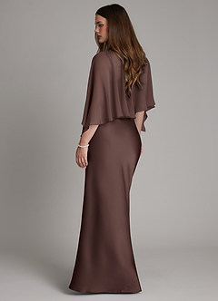 Azazie Ambra Bridesmaid Dresses Ganache Mermaid Pleated Stretch Satin Dress image2
