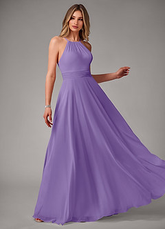 Azazie Amalia Bridesmaid Dresses Tahiti A-Line Pleated Chiffon Dress image4