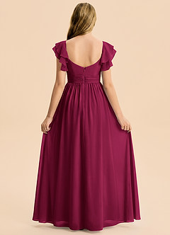 Azazie Anaya Junior Burgundy A-Line Sweetheart Neckline Chiffon Dress image2