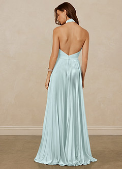 Christian Siriano Bridal for Azazie 1007 Bridesmaid Dresses Sea Glass A-Line Pleated Stretch Satin Dress image6