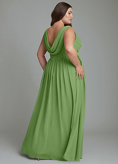 Azazie Novi Bridesmaid Dresses Basil A-Line Pleated Chiffon Dress image8