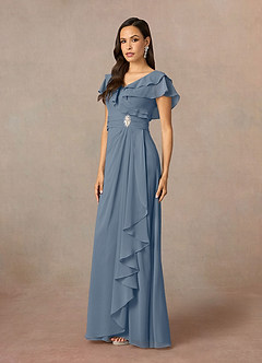 Azazie Snapdragon Mother of the Bride Dresses Twilight A-Line V-Neck Ruched Chiffon Dress image2