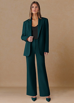 front Marina Pino Pantalones rectos de tejido refinado