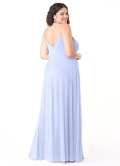 Azazie Evalin Bridesmaid Dresses A-Line V-Neck Pleated Mesh Floor-Length Dress image9
