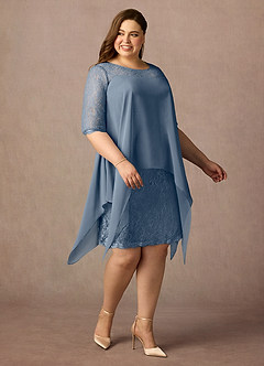 Azazie Flo Mother of the Bride Dresses Twilight A-Line Lace Chiffon Dress image8