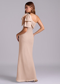 Azazie Yuanna Bridesmaid Dresses English Rose Mermaid One Shoulder Chiffon Dress image6