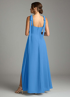 Azazie Debra Bridesmaid Dresses Blue Jay A-Line with Pockets Chiffon Convertible Dress image10