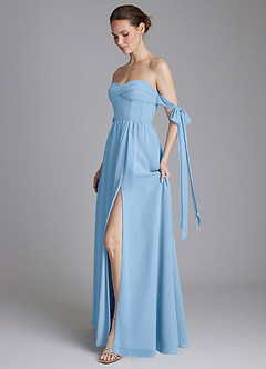 Azazie Ayanna Finale sale Jurk van Chiffon met A-Lijn Off the Shoulder Dusty Sage image7