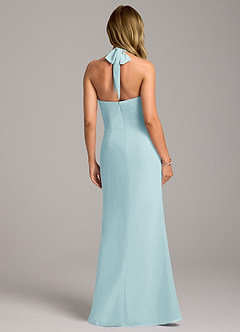 Azazie Keisha Bridesmaid Dresses Sea Glass Sheath Chiffon Dress image6