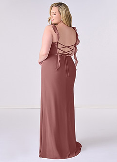 Barbie ♥ Azazie Brautjungfernkleider Meerjungfrau-Linie Korsett Chiffon Kleid Wüstenrose image8