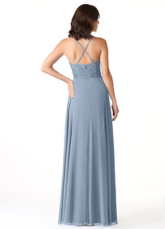 Azazie Sonya Bridesmaid Dresses A-Line V-Neck Lace Lace Floor-Length Dress image3