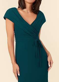 Azazie Bailora Mother of the Bride Dresses Pine Mermaid Ruched Chiffon Dress image4