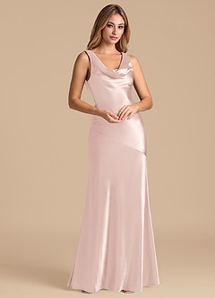 Azazie Rylina 신부 들러리 드레스 인어 메탈릭 새틴 바닥 길이 드레스 image4