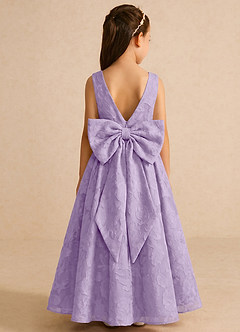 Azazie Pipssy Flower Girl Dresses Lilac A-Line Pleated Floral Burnout Dress image1