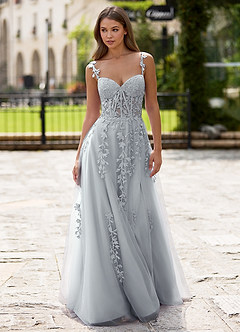 Dreamscape Silver A-line Prom Dress image3