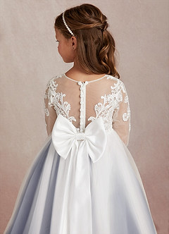 Azazie Elodie Flower Girl Dresses Ivory Stormy Ball-Gown Lace Dress image8