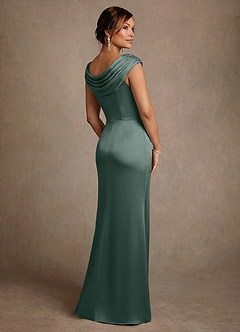 Azazie Irvine Kleider für die Brautmutter A-Linie Plissee Stretch-Satin Kleid Seemoos image2
