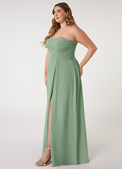 Azazie Arabella Allure At-home Try On Dresses Desert Rose A-Line Sweetheart Neckline Chiffon Convertible Dress image12