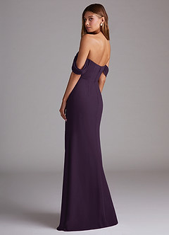 Azazie Saige Bridesmaid Dresses Plum A-Line Off the Shoulder Chiffon Convertible Dress image8