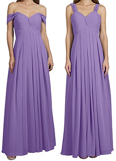 Azazie Kaitlynn Robes de demoiselle d'honneur Robe Empire Convertible en Mousseline de soie Gerafft Tahiti image8